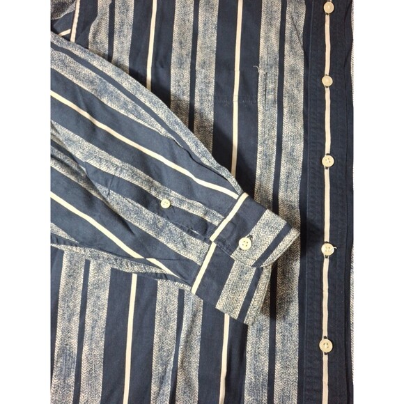 Quarry Canyon Chambray Shirt Mens XL Blue Stripes Button up Cowboy Western - Picture 5 of 8